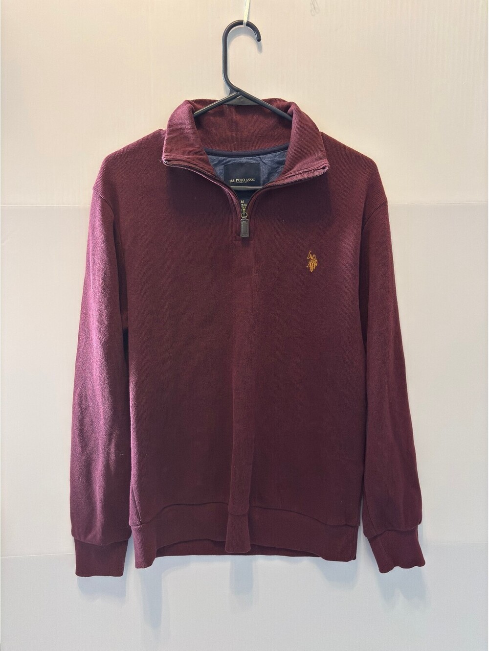 U.S. Polo Assn. maroon quarter-zip sweater